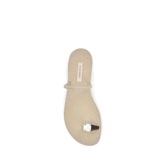 Casadei Gold Calf Leather Bos Taurus Flat Women\'s Sandals